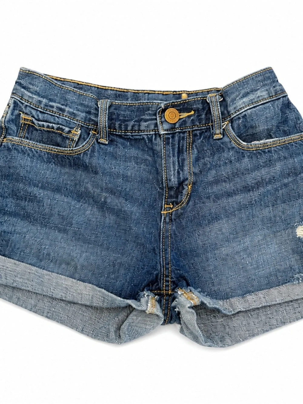 Old Navy Girls 14 Distressed Cuffed Denim Jean Shorts